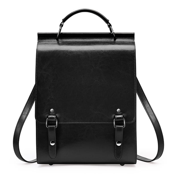 Mochila Cuero Genuino para Mujer Bolso Escolar Universitario Británico Mochila Cuero Vaca para Ordenador Retro para Estudiantes Universitarios (01)