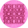 thumbnail image 1 of Ahgly Company Machine Washable Indoor Round Oriental Pink Traditional Area Rugs, 4' Round, 1 of 4