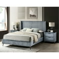 thumbnail image 5 of Blue Corduroy Bedroom Suite For Queen Bed With 2 Night Tables Modern Setup Convenient, 5 of 6