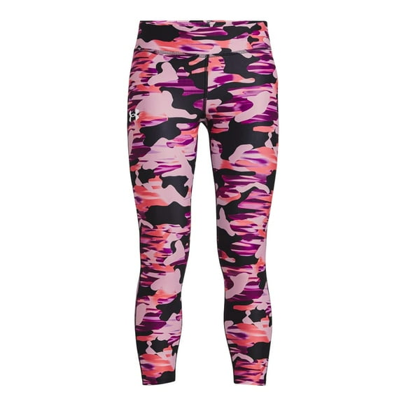 Under Armour Girls' HeatGear Printed Ankle Crop, (694) Pink Fog/Jellyfish/White, Youth X-Large