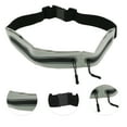 thumbnail image 3 of Unique Bargains 1 Pc Double Pocket Running Waist Pack for Hiking Gym Polyester Light Gray, Black, 3 of 4