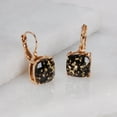 thumbnail image 3 of Humble Chic Square Earrings for Women - Black Glitter Leverback Dangles, 3 of 10
