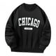 thumbnail image 2 of Sudadera con cuello redondo para hombre y mujer, ajuste holgado, sin capucha, informal, manga larga, jersey Negro, 2 of 8