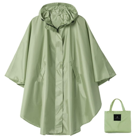 Poncho Imperméable Unisexe Poncho de Pluie Léger pour Adultes Hommes Femmes (Vert)