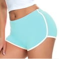 thumbnail image 5 of FRSASU Women's Shorts High Waisted Solid Color Booty Retro Dolphin Shorts, Yoga Gym Running Workout Biker Mini Shorts Pants Light Blue, 5 of 7
