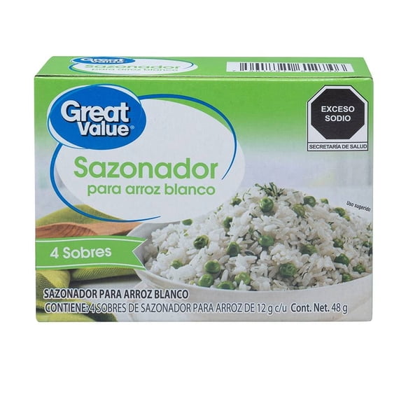 Sazonador Great Value para arroz blanco 4 piezas 12 g c/u