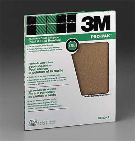 120-Grit 88607NA 3M Pro-Pak 99403-NA-CC Aluminum Oxide Sheets for Paint and Rust Removal 9-Inch by 11-Inch