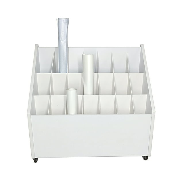 FixtureDisplays® Organisateur de Rangement de Fichiers 21 Emplacements (4X4.7 Pouces), Inserts Amovibles, Plans Architecturaux Roulés Support d'Affichage d'Art 10088
