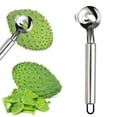 thumbnail image 1 of Cuchillo de corte de acero inoxidable para uso doméstico Snmubt, herramienta manual para quitar espinas de cactus (plateado), 1 of 8
