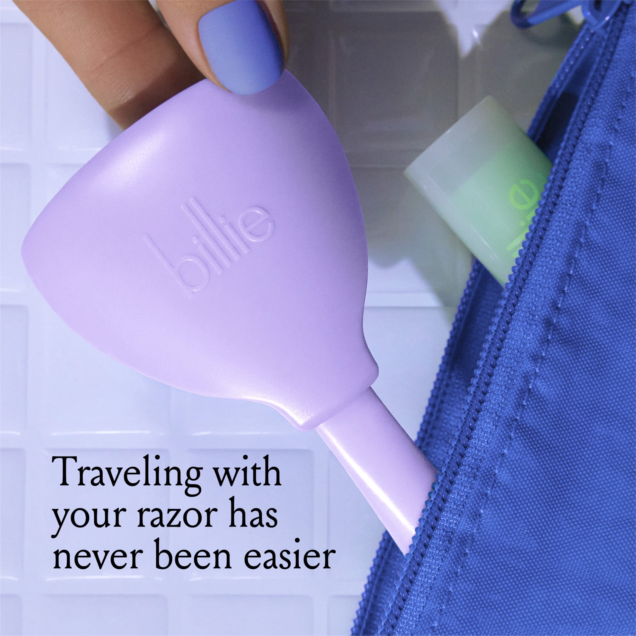 Billie 5-Blade Women's Razor Travel Case, Lilac Color, All Skin Types, 1 Ct