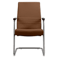 thumbnail image 5 of LeisureMod Aleen Mid-Century Modern Office Chair with Upholstered Seat and Metal Armrest (Dark Brown), 5 of 7