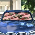 thumbnail image 4 of Universal Fit Accordion Auto Sunshade Windshield Sunshade 57'' x 31.5'' Strawberry and Ribbon, 4 of 8