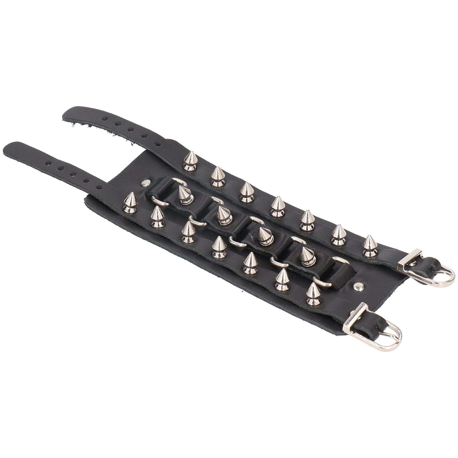 Black leather cuff bracelet womens deals