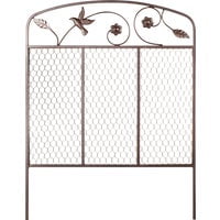 Panacea 24 In. W. x 32 In. H. Metal Bird & Flower Decorative Border Fence 83670