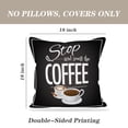thumbnail image 4 of LALILO Throw Pillow Covers Stop And Smell Coffee Blackboard Open Cushion Cover 18" x 18", 2 Pack, 4 of 6