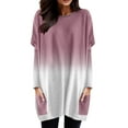 thumbnail image 1 of WEAIXIMIUNG Long Sleeve Shirts for Women V Neck for Work Women Autumn and Winter Casual Fashion Round Neck Long Sleeve Long T Shirt Top Pocket Puff Sleeve Print Top, 1 of 4