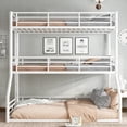 thumbnail image 3 of Harper & Bright Designs Triple Bunk Bed Twin over Twin over Full with Safety Guardrails, Metal Floor Bunk Bed Frame for Boys and Girls, Light White, 3 of 11