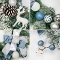 thumbnail image 3 of Briful 6" Christmas Garland for Front Door Artificial Winter Garland with Pine Cones, Berry Clusters Blue Ball Ornaments and Ribbons for Thanksgiving Holiday Christmas Decoration, 3 of 6