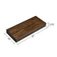 thumbnail image 2 of WELLAND Colin Rustic Wooden Floating Shelf Wall Mounted Shelves Display, 24"W x 10"D x 2.75"H, Walnut, 2 of 7