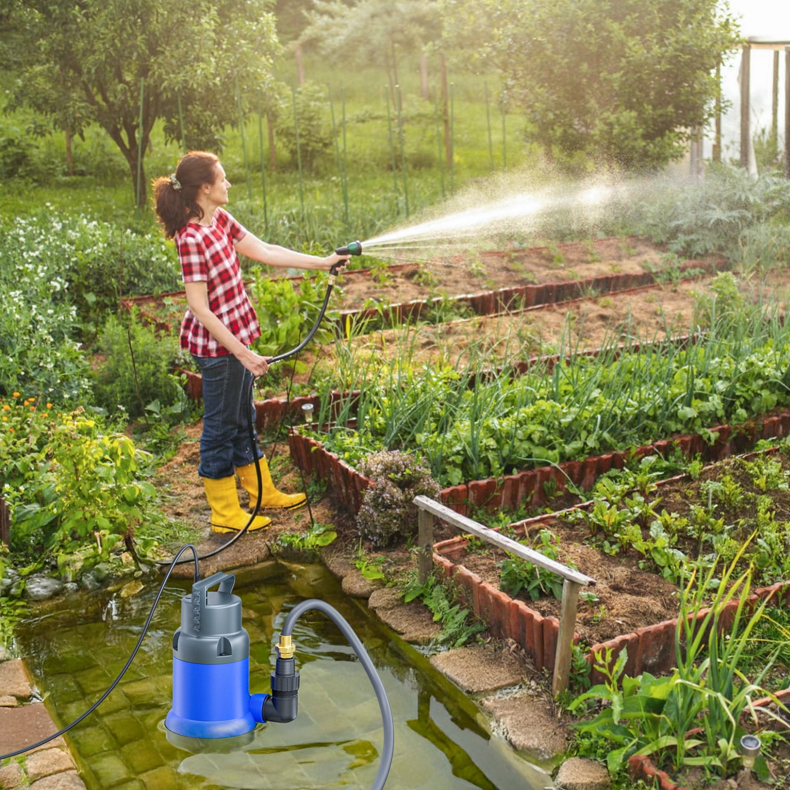 Hot Tub Water Pump 1HP 3500GPH Electric Submersible Portable Sump Pump for Pool Draining Transfer