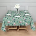 thumbnail image 3 of Light Green Christmas Village Pattern Square Tablecloth,Waterproof Square Table Cover,Wipeable Spillproof Washable Table Cover for Home Kitchen Party Decor 42"X42"(107x107cm), 3 of 6