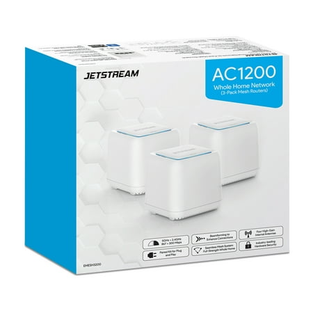 Jetstream AC1200 Whole Home WiFi Mesh Routers 3-Pack, Up to 5,000 Square Feet, 802.11ac, (EMESH3200) - Walmart