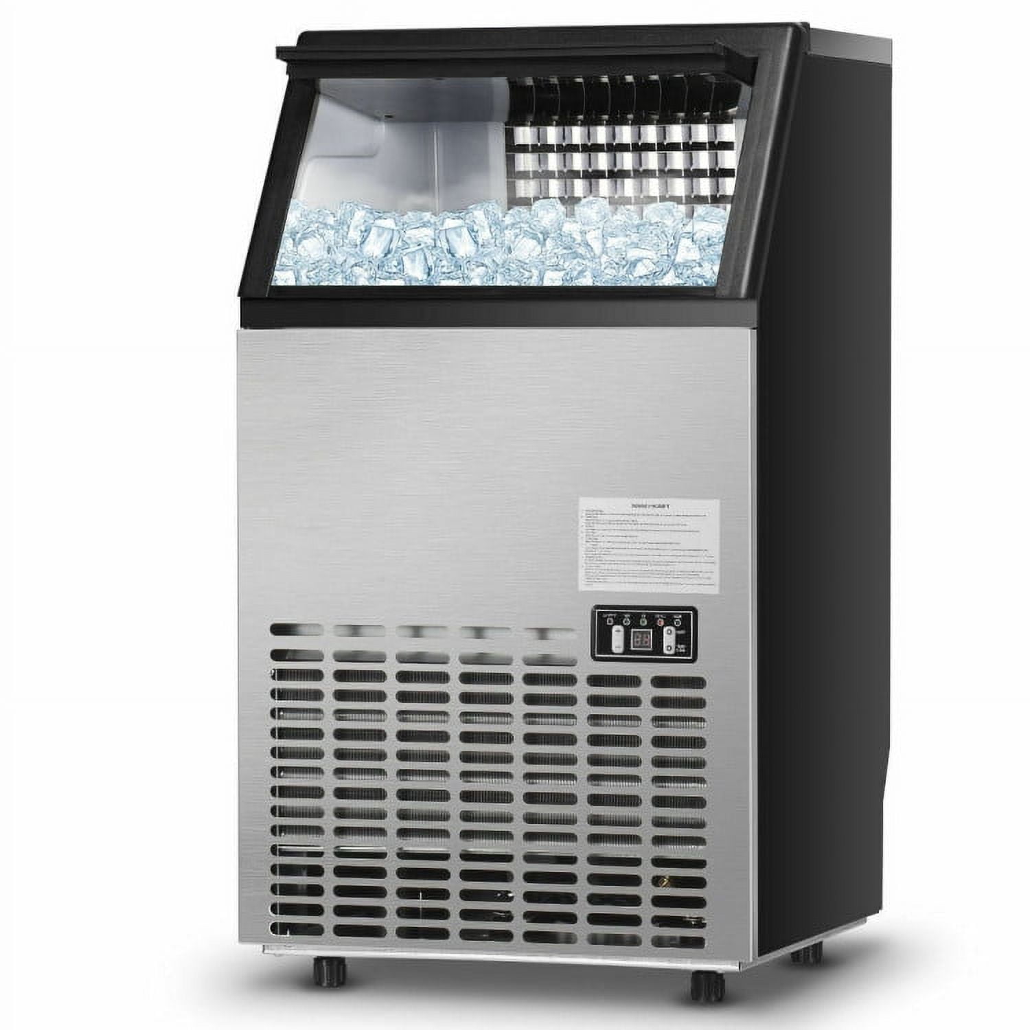 Canddidliike Portable Built-In Stainless Steel Commercial Ice Maker, Freestanding Ice Maker, Ideal Ice Maker for Home Office Bar Parties