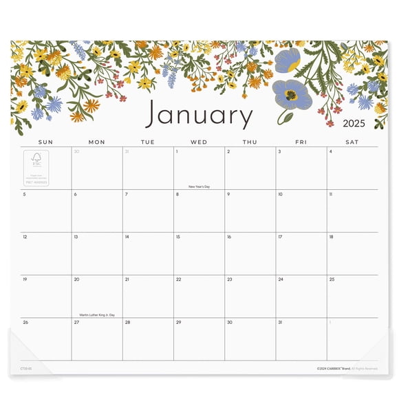 Calendario magnético Cabbrix 2025-2026 para nevera, diseño floral