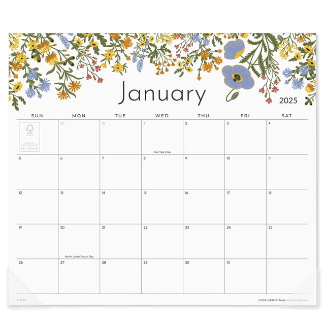 Calendario magnético Cabbrix 2025-2026 para nevera, diseño floral