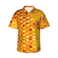 thumbnail image 1 of Fotbe Bees on Hive Honeycomb Camisa Hawaiana para Hombre Unisex – Camisa Casual de Verano con Botones de Manga Corta de Algodón y Lino,XX-Large, 1 of 7