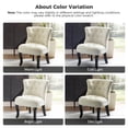 thumbnail image 5 of Velvet Makeup Vanity Table Chair Accent Upholstered Armless Wooden Legs Home Bedroom Living Room White Adult Ivory, 5 of 12