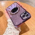 thumbnail image 4 of Compatible for iPhone 11 Pro Max 6.5 Inch Bling Plating Astronaut Hidden Stand Case, Cute 6D Stand Glitter Phone Case for Women Girls Soft TPU Shockproof Back Cover - Purple, 4 of 12