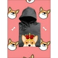 thumbnail image 3 of Royal Corgi Smiling Royal Crown Hoodie Women -Image by Shutterstock, Female Medium, 3 of 4