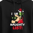 thumbnail image 3 of The Grinch - I Am The Naughty List - Juniors Cropped Pullover Hoodie, 3 of 5