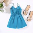 thumbnail image 4 of GYRATEDREAM Toddler Baby Girls Summer New Clothes Kids Sleeveless Halter Romper Children Solid Color Cute Big Bowknot One-Piece Jumpsuit for 1-6 Years, 4 of 8
