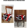 thumbnail image 6 of Abstract Stripes Seat Covers for Dining Room Chairs, Geometric Black Red Gray White Highly Elastic Stretch Seat Cushion Protectors for Chairs, Pack of 4, 6 of 6