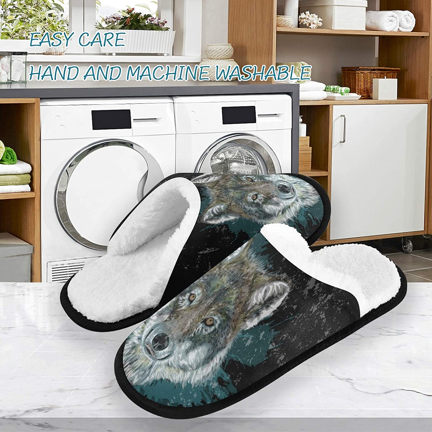 Chaussons D'intérieur Hiver Femme/homme - Fourrure Douce, Semelle Antidérapante, Avec Mousse Mémoire - Confort Fermé - 2