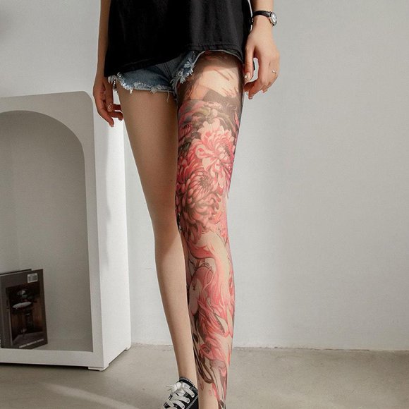 Tattoos Full Leg Sleeve Sexy Body Art Tattoo Stockings For Men And Women