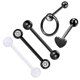 thumbnail image 1 of 5Pcs Acero Inoxidable Tragus Hoop Nose Eyebrow Jewellery - Negro, 14g, 1 of 9