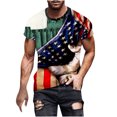 thumbnail image 1 of Camisetas Casuales Impresas de Manga Corta en el Patrón de Rayas, Camisetas Ligeras de Algodón a Rayas para Hombres, 1 of 5