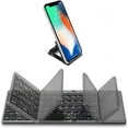 thumbnail image 1 of AMERTEER Foldable Bluetooth Keyboard with Touchpad - Portable Wireless Keyboard with Stand Holder  Rechargeable Full Size Ultra Slim Pocket Folding Keyboard for Android Windows IOS Tablet, 1 of 7