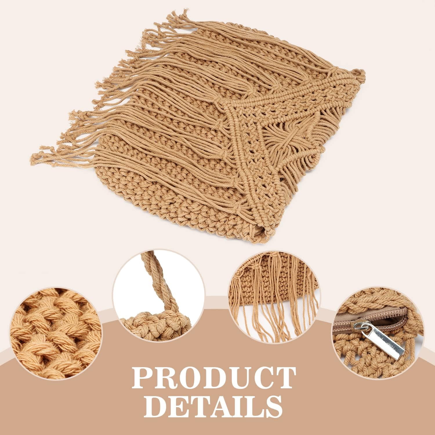 Retro Crochet Crossbody Shoulder Bag for Women Woven Fringe hobo bags Summer Beach Handmade Purse