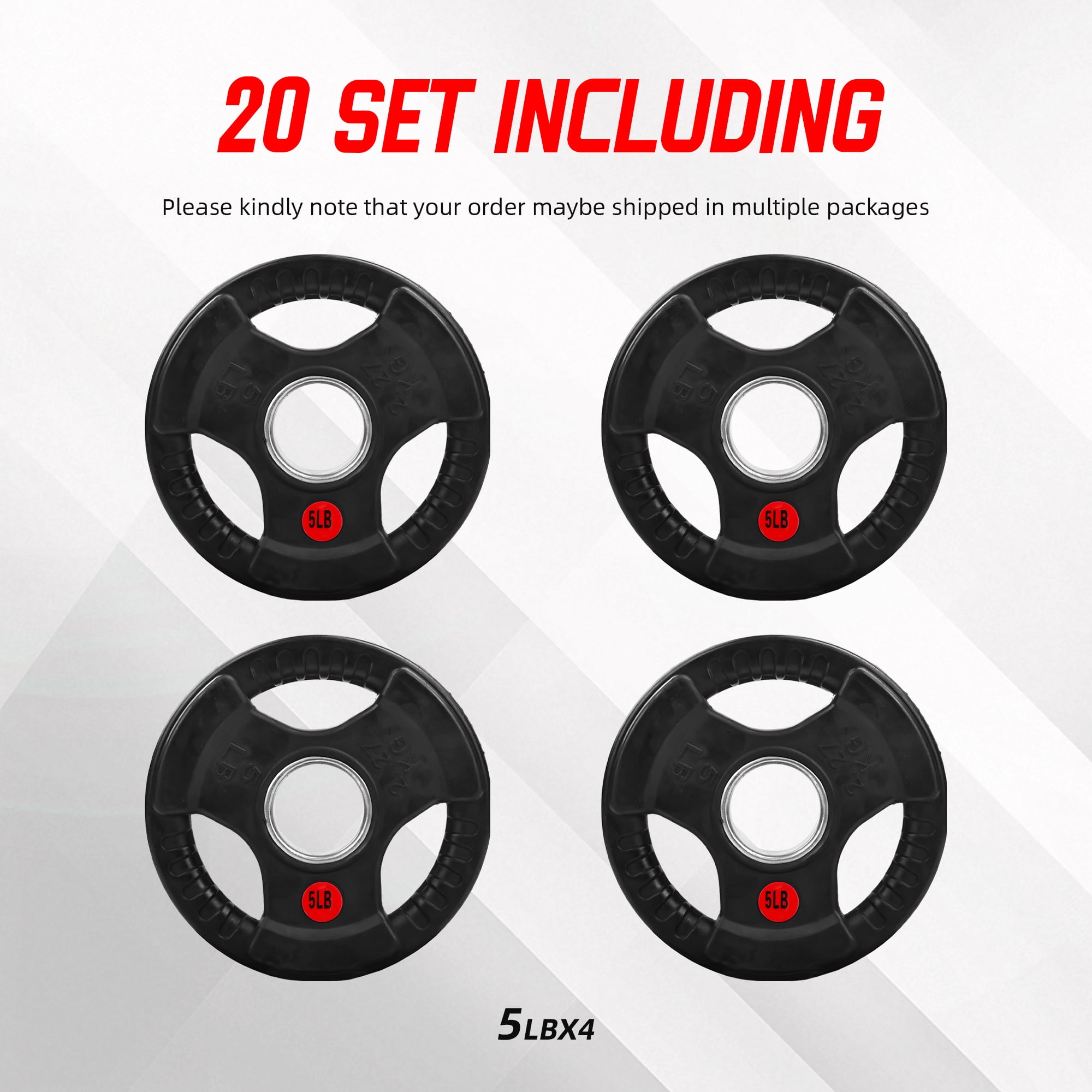 FlexWave 2-Inch Olympic Cast Iron Weight Plates，Multiple Sizes & Set Options, for Strength Training & Weightlifting