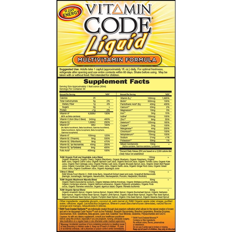 Garden Of Life Vitamin Code Liquid Multivitamin Reviews | Fasci Garden