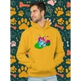 thumbnail image 2 of Colorful Corgi Bowtie Portrait Hoodie Men -Image by Shutterstock, Male x-Large, 2 of 4