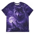 thumbnail image 3 of LAOLIUSN Mens 3D Graphic Tees All Over Print Wolf Shirt Novelty Streetwear Animal T-Shirt, S-4XL, 3 of 7