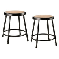 (Pack of 2) NPS 18" Heavy Duty Steel Stool, Black