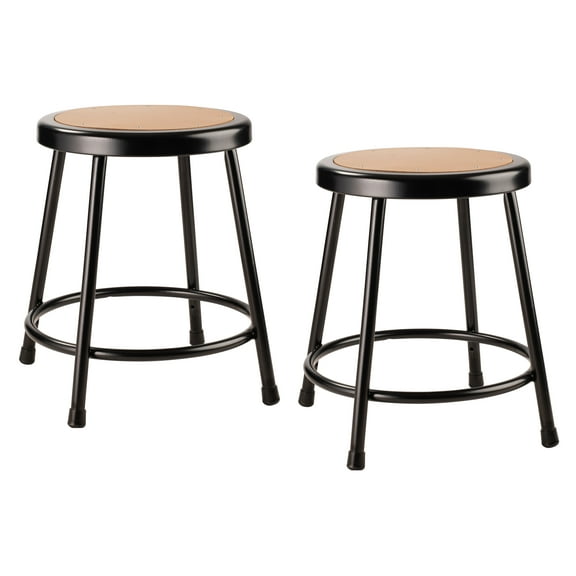 (Pack of 2) NPS 18" Heavy Duty Steel Stool, Black