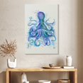 thumbnail image 2 of Elephant Stock Octopus Rainbow Splash Blue Wall Art - Vertical Canvas Wall Art - Living Room Wall Decor - Animal Canvas - Beige And Turquoise Decor By Fab Funky - 26" x 39", 2 of 8