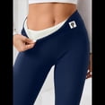 thumbnail image 2 of Leggings de Cintura Alta y Gruesos para Mujer: Pantalones de Yoga, Ciclismo y Entrenamiento con Control de Abdomen Sin Transparencias. Azul Marino M, 2 of 3